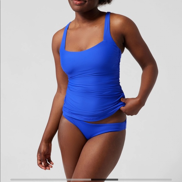 Athleta Purple Blue Square Neck Bra Cup Tankini Swim Tank Size 32 D/DD NWT - Picture 3 of 7